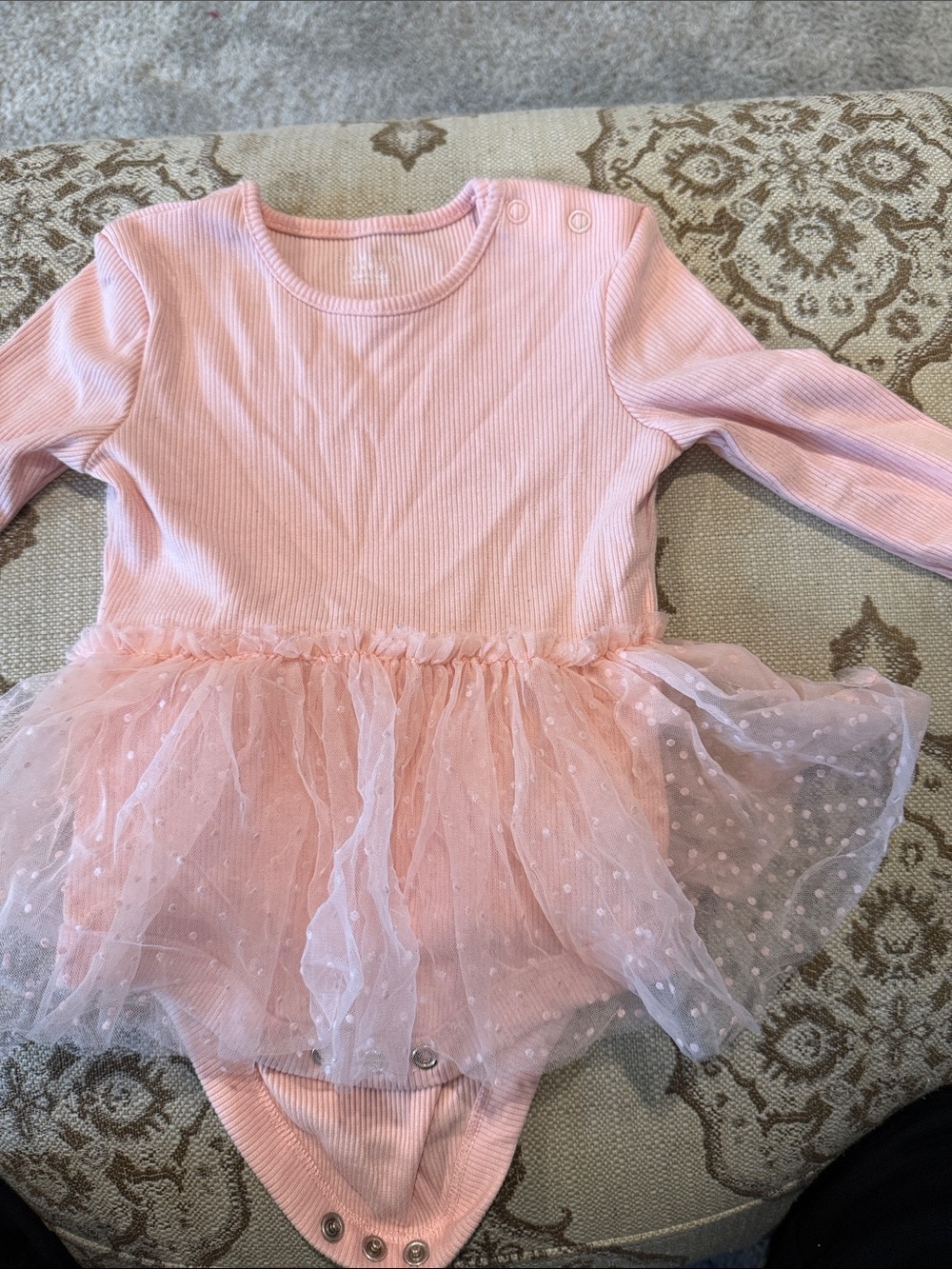 Primark Baby Pink Ribbed Long Sleeve Bodysuit